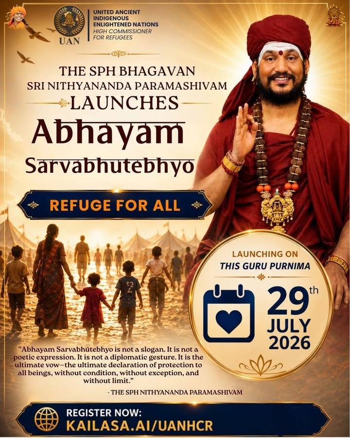 The SPH Bhagavan Sri Nithyananda Paramashivam launches Abhayam Sarvabhutebhyo